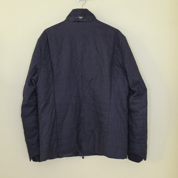 Hugo Boss Jacket Men 42R Heathered Gray Full Zip Lined LS Pockets Preppy FLAW - Picture 2 of 16